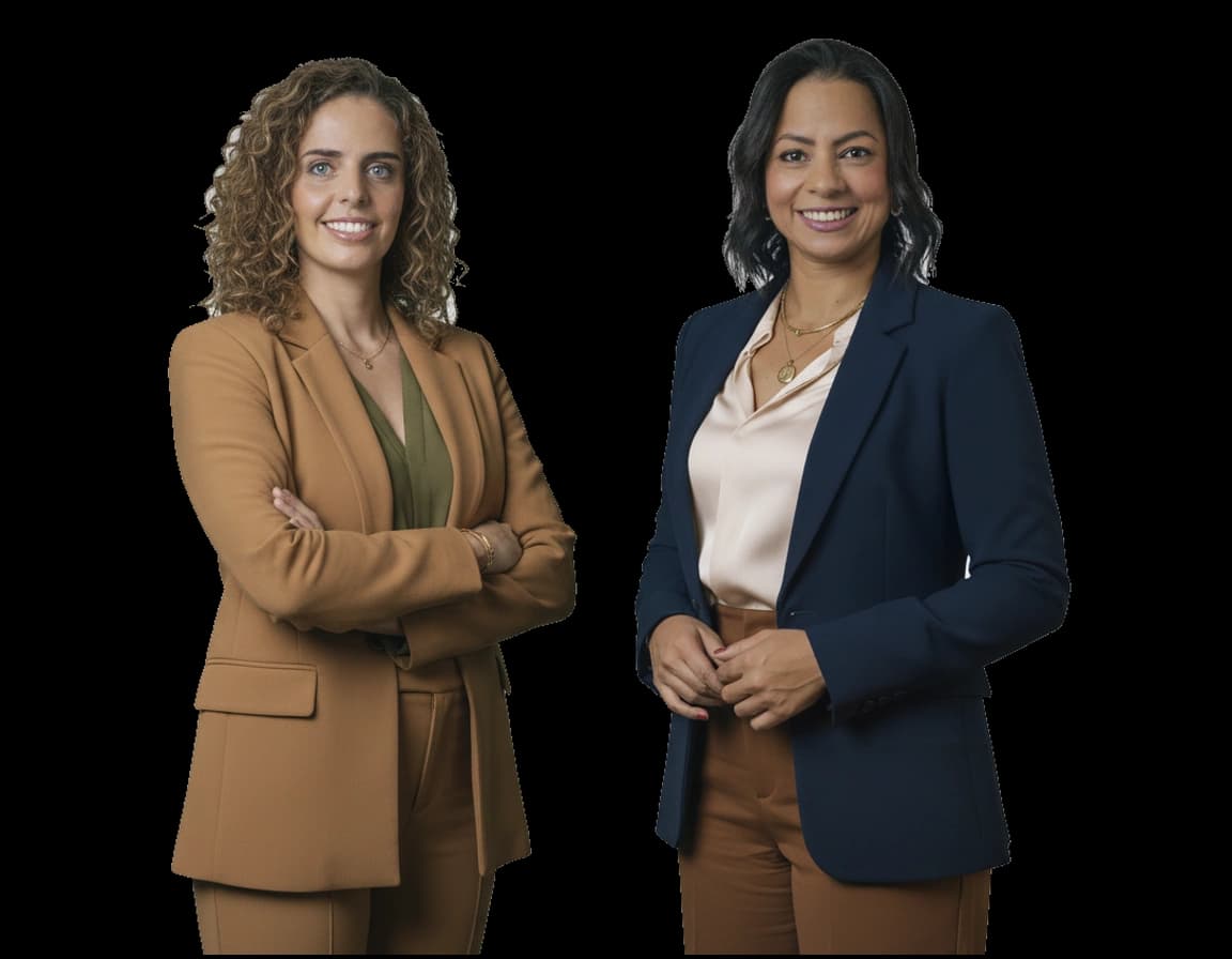 Daniele Vieira e Inácia Nunes em composição acolhedora de contato